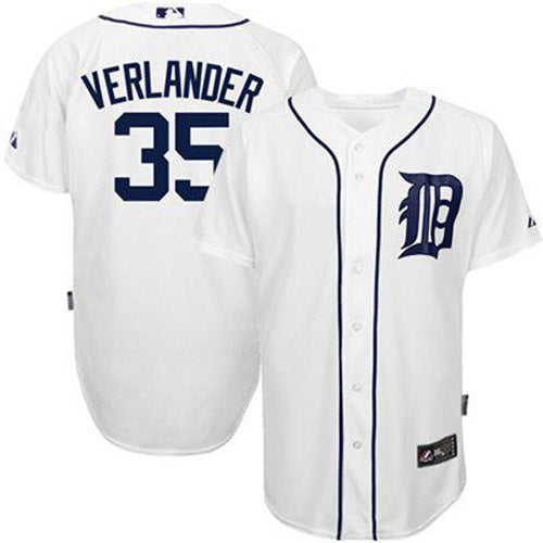 Men's Detroit Tigers Justin Verlander Replica Home Jersey - White